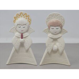 Vintage Ceramic Christmas Holiday Angels Figurines Hand‎ Painted